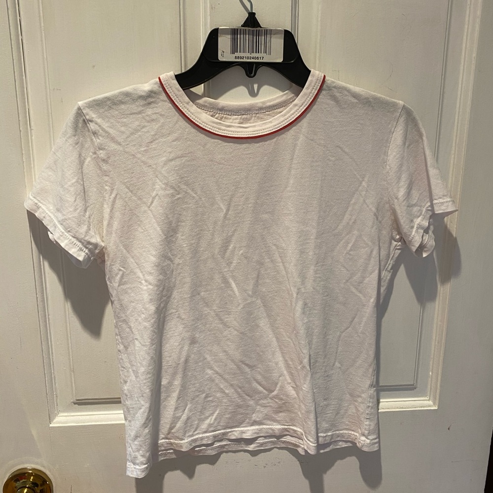 BRANDY MELVILLE white tee with red neckline